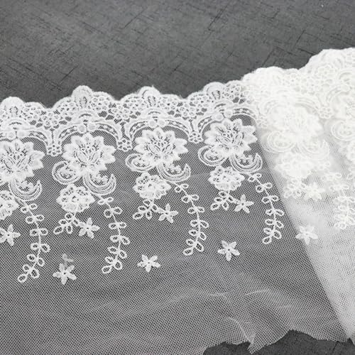 20cm Breite Organza Hochzeit Spitzenbesatz bestickt DIY für Puppenrock Handarbeit Patchwork Spitzenband als Kleid Nähzubehör von DENGG