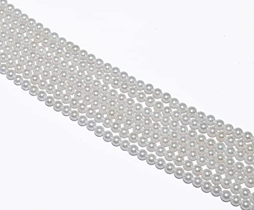 Beadwaala Natürliche Süßwasser-Zuchtperlen zur Schmuckherstellung, natürlicher Edelstein, Halbedelstein, 4 mm, Weiß, 38,1 cm, Packung mit 2 Strängen-B0B938P5DN Beadwaala Natürliche Süßwasser-Zuchtperlen zur Schmuckherstellung, natürlicher Edelstein, Halbedelstein, 4 mm, Weiß, 38,1 cm, Packung mit 2 Strängen-B0B938P5DN von DENMOUS