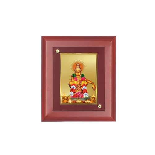 DENMOUS AMZ1015 Ayyappan-Wand-Bilderrahmen, 24 Karat vergoldete Folie, Tischdekoration, MDF, 1 Holz-Bilderrahmen und religiöser Bilderrahmen, Idol für Pooja, Geschenkartikel (16,5 x 14,0 cm), klein, von DENMOUS