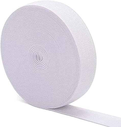 DENSCO Flacher Bund, elastisches Nähband, 40 mm breit, elastisch, Bastelzubehör, Weiß, 5 m (40MM | 5 Meter, White) von DENSCO