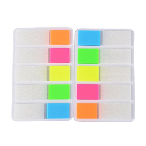 1600 Stück 16 Set Haftmarker Film Haftnotizen Haftstreifen Page Marker Tab Marker Index Tabs Index Sticky Notes Beschreibbar Bunt für Seitenmarkierung 44*12MM 5 Farbe von DEOMOR