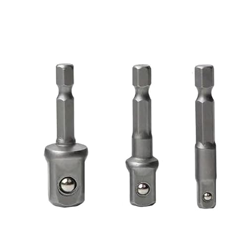 3 Stück/Satz Chrom-Vanadium-Stahl Stecknuss-Adapter Sechskantschaft 1/4“;3/8”;1/2“;Verlängerungsbohrer Bar Hex Bit Set Power Universal Tool(3pcs short) von DEPYEE