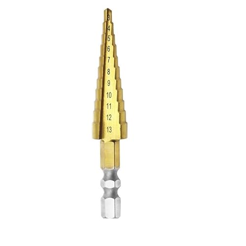 3mm 12mm 20mm Hight Speed ​​Steel Straight Groove Step Drill Bit Set Hex Titanium Coated Wood Metal Hole Cutter Core Tool(Conical Drill Bit A) von DEPYEE