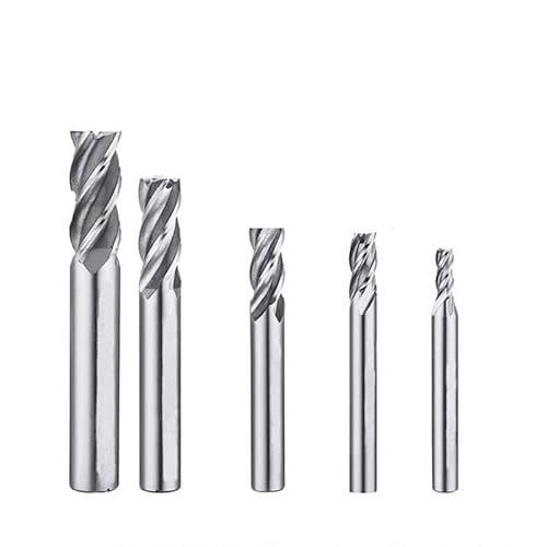 5 STÜCKE Aluminium Fräser Bit Set Gerade 6mm Schaft 4 Flöten Metallschneider Bohrer Fräser Fräser Werkzeugmaschinen(Milling Cutter Set C) von DEPYEE