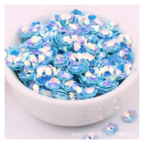 Bulk Pailletten, runde Glitzerpailletten, 10 gr/paket 6mm 8mm Konkave Pflaume Blume Pailletten Dekoration Handwerk Pailletten DIY Ornament Nähen Lentejuelas Zubehör(No. 04,6mm 550pcs) von DETPWVWB