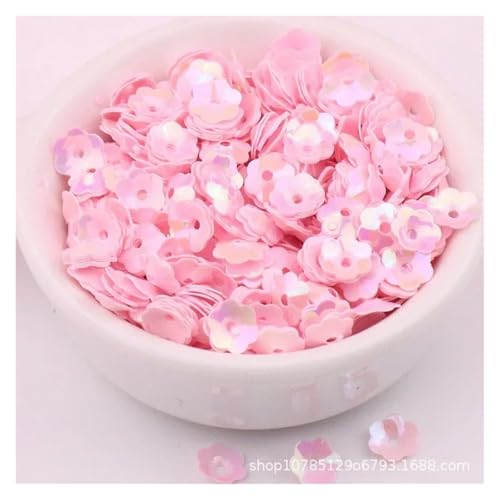 Bulk Pailletten, runde Glitzerpailletten, 10 gr/paket 6mm 8mm Konkave Pflaume Blume Pailletten Dekoration Handwerk Pailletten DIY Ornament Nähen Lentejuelas Zubehör(No. 16,8mm 400pcs) von DETPWVWB