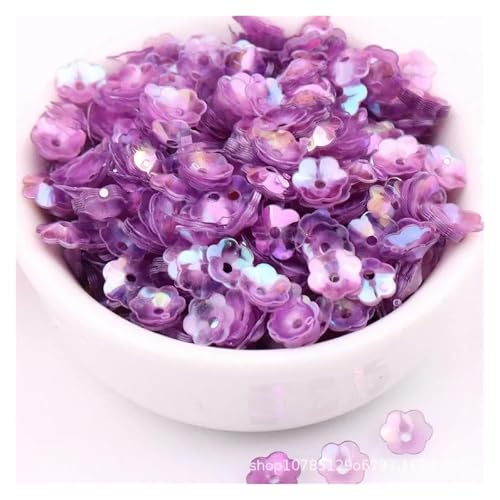 Bulk Pailletten, runde Glitzerpailletten, 10 gr/paket 6mm 8mm Konkave Pflaume Blume Pailletten Dekoration Handwerk Pailletten DIY Ornament Nähen Lentejuelas Zubehör(No. 18,6mm 550pcs) von DETPWVWB