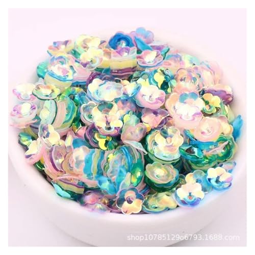 Bulk Pailletten, runde Glitzerpailletten, 10 gr/paket 6mm 8mm Konkave Pflaume Blume Pailletten Dekoration Handwerk Pailletten DIY Ornament Nähen Lentejuelas Zubehör(No. 28,6mm 550pcs) von DETPWVWB