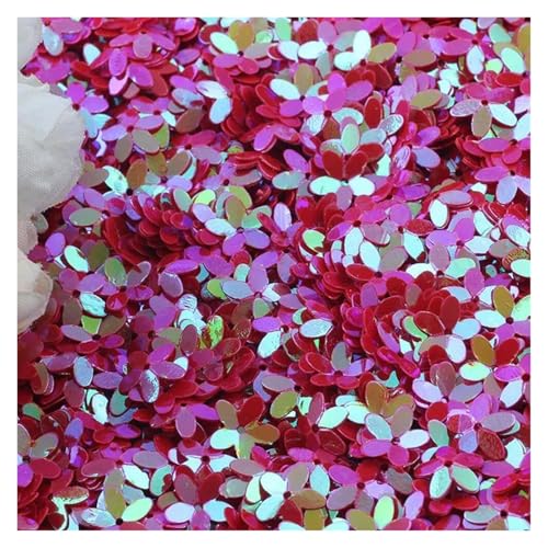 Bulk Pailletten, runde Glitzerpailletten, 10 mm Pailletten, neue dreidimensionale fünfblättrige Blumen-Pailletten, lose runde Cup-Pailletten, Pailletten, DIY, Nähen, Basteln, 10 g/20 g/50(Big red,10mm von DETPWVWB