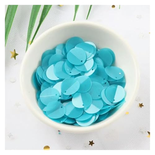 Bulk Pailletten, runde Glitzerpailletten, 240pcs 12mm Cup Oval Folding Sequins Horse Eyes Shape Crafts frosted Loose Paillettes Stickers DIY Wedding Sewing Accessories(Matte lake blue) von DETPWVWB