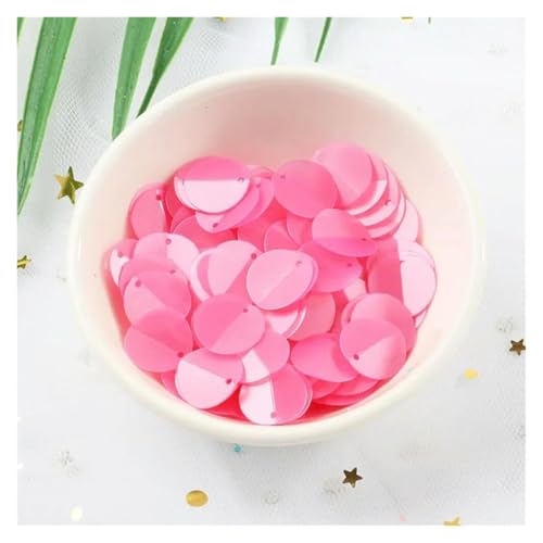 Bulk Pailletten, runde Glitzerpailletten, 240pcs 12mm Cup Oval Folding Sequins Horse Eyes Shape Crafts frosted Loose Paillettes Stickers DIY Wedding Sewing Accessories(Matte rose) von DETPWVWB