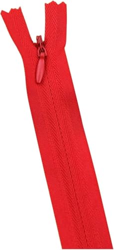 DETPWVWB 10 Stück mehrfarbiger unsichtbarer Reißverschluss zur Reparatur von Nylonschlaufenreißverschlüssen Wird for DIY-Nähprojekte und Handarbeit verwendet(Red,18cm) von DETPWVWB