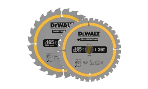 Dewalt DT90270 Bau-Kreissägeblatt, 2 Stück, 165 x 20 mm x 24T/36T von DEWALT