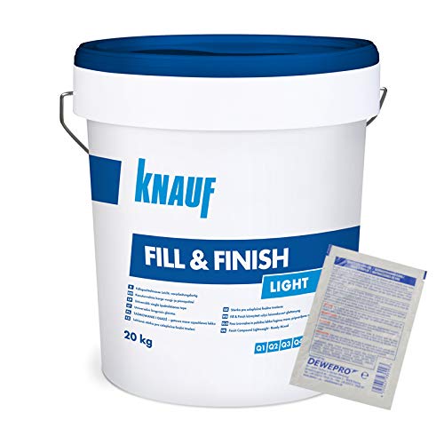 Knauf Fill & Finish light 20kg - Allzweckspachtelmasse - im Set inkl. 1 Stück DEWEPRO® Single Scrubs Reinigungstuch von DEWEPRO