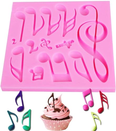 DEWIN Multi Music Note Spitze Silikonform Werkzeug Plätzchenform Temperaturbeständigkeit Kuchen Dekorieren für Schokolade Fondant Torten Deko Plätzchen DIY von DEWIN