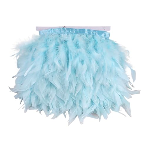 DEXEYSCA Deko Federn 10 Meter Federn for Kleidung, DIY Marabou-Federn, Fransen for Handarbeiten, Party, handgefertigte Heimdekoration Für Hüte, Innendekoration(Light Blue) von DEXEYSCA