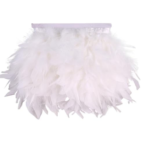 DEXEYSCA Deko Federn 10 Meter Federn for Kleidung, DIY Marabou-Federn, Fransen for Handarbeiten, Party, handgefertigte Heimdekoration Für Hüte, Innendekoration(White) von DEXEYSCA