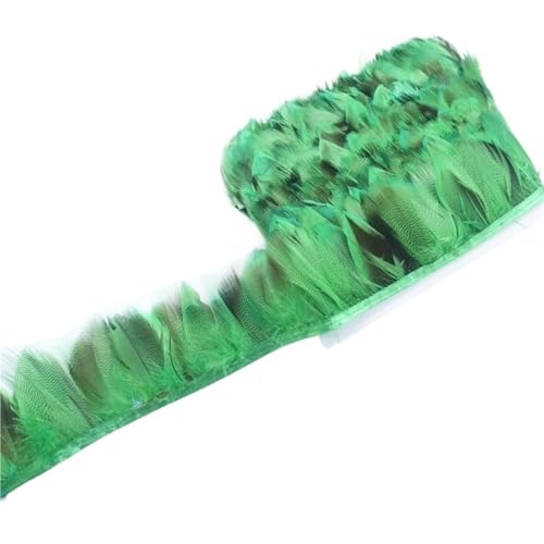 DEXEYSCA Deko Federn 2 Stück Federn Trim Nähen Handarbeit Fransen DIY Plume Kleidung Handwerk Zubehör for Hochzeit Party Schal Für Hüte, Innendekoration(Green) von DEXEYSCA