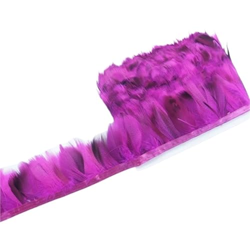 DEXEYSCA Deko Federn 2 Stück Federn Trim Nähen Handarbeit Fransen DIY Plume Kleidung Handwerk Zubehör for Hochzeit Party Schal Für Hüte, Innendekoration(Purple) von DEXEYSCA