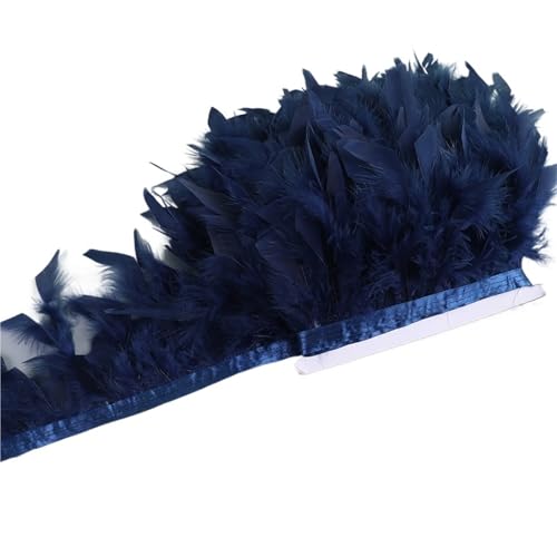 DEXEYSCA Deko Federn 2 Stücke Federn Trim DIY Hochzeit Feder Band Handwerk Nähen Kleidung Party Plume Handgemachte Wohnkultur Für Hüte, Innendekoration(Deep Blue,10 Meters) von DEXEYSCA