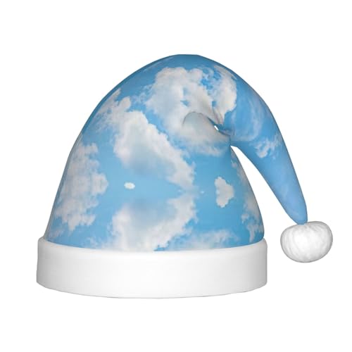 DEXNEL Blauer Himmel, weiße Wolke, Weihnachtsmannmützen für Unisex, Teenager, Weihnachten, Neujahr, Weihnachten, Partyzubehör, Urlaubsgeschenke von DEXNEL