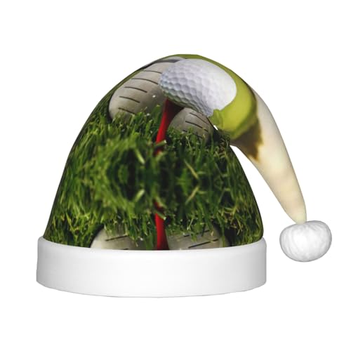 DEXNEL Golfball-Weihnachtsmannmützen für Unisex, Teenager, Weihnachten, Neujahr, Weihnachten, Partyzubehör, Urlaubsgeschenke von DEXNEL