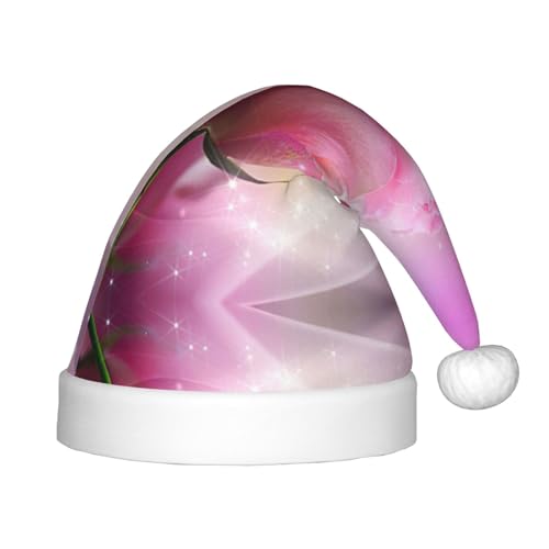 DEXNEL Rosa Rose Weihnachtsmannmützen für Unisex Jugendliche Weihnachten Neujahr Weihnachten Party Supplies Urlaub Geschenke von DEXNEL