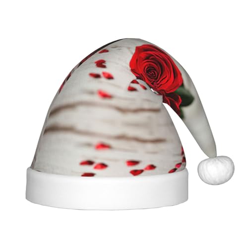 DEXNEL Rose Weihnachtsmannmützen für Unisex, Teenager, Weihnachten, Neujahr, Weihnachten, Partyzubehör, Urlaubsgeschenke von DEXNEL