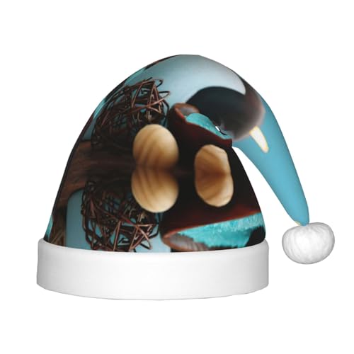 DEXNEL Spa Teal Weihnachtsmannmützen für Unisex, Teenager, Weihnachten, Neujahr, Weihnachten, Partyzubehör, Urlaubsgeschenke von DEXNEL