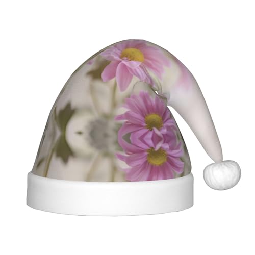 DEXNEL Weihnachtsmannmützen im Retro-Stil, rosa Blumen, Unisex, Teenager, Weihnachten, Neujahr, Weihnachten, Partyzubehör, Urlaubsgeschenke von DEXNEL