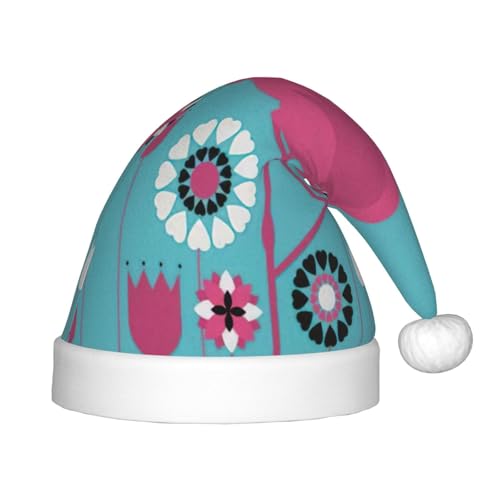 DEXNEL Weihnachtsmützen mit frischem rosa Vogel für Unisex, Teenager, Weihnachten, Neujahr, Weihnachten, Partyzubehör, Urlaubsgeschenke von DEXNEL