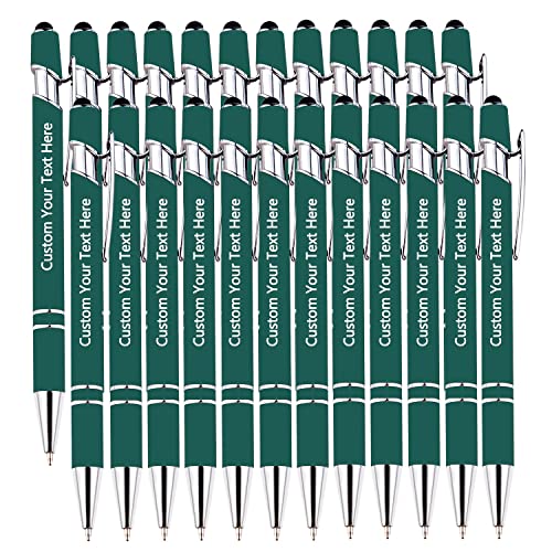 DEZUNTU Kundenspezifische Stifte, kundenspezifische Kugelschreiber mit Stylus-Namensnachricht-Logo eingraviert, Geschenk für Weihnachten, Hochzeit, Business, Abschlussfeier 204 Stück, schwarze Tinte von DEZUNTU