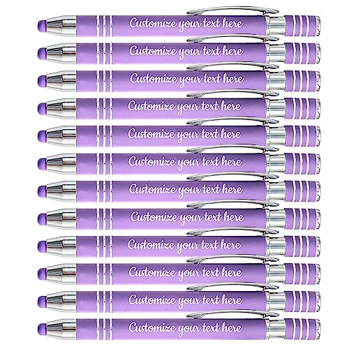 Personalisierte Custom Kugelschreiber mit Name Logo Gravur Kugelschreiber Personalisierte Kugelschreiber für Büro Business Stylus Geschenk für Hochzeit Geburtstag Graduierung Männer Frauen, 48 STK von DEZUNTU