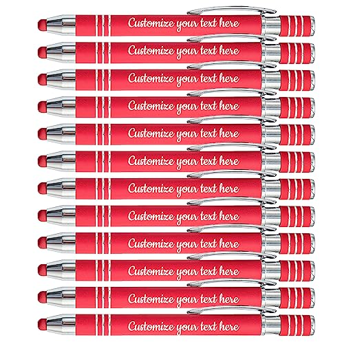 Personalisierte Custom Kugelschreiber mit Name Logo Gravur Kugelschreiber Personalisierte Kugelschreiber für Büro Business Stylus Geschenk für Hochzeit Geburtstag Graduierung Männer Frauen, 48 STK von DEZUNTU