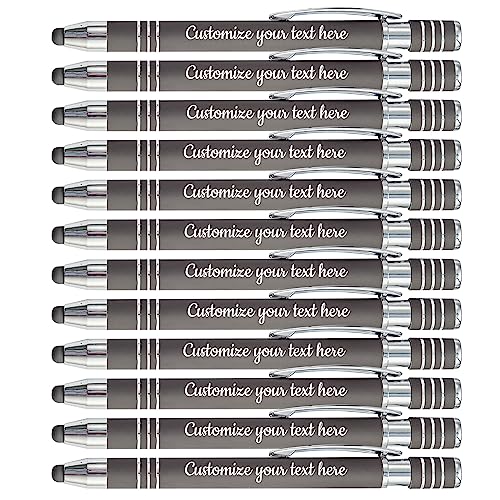 Personalisierte Custom Kugelschreiber mit Name Logo Gravur Kugelschreiber Personalisierte Kugelschreiber für Büro Business Stylus Geschenk für Hochzeit Geburtstag Graduierung Männer Frauen, 48 STK von DEZUNTU