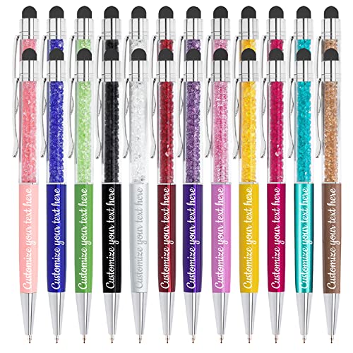 DEZUNTU Personalisierter 2 in 1 Crystal Stylus Pen und Kugelschreiber mit Ihrem individuellen Logo oder Text, 36 Stk von DEZUNTU