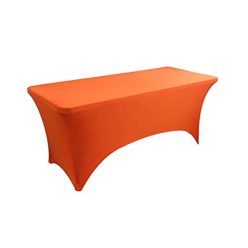 DEZYPZAM Spandex Tischdecke, Rechteckige Dehnbare Tischdecke Waschbare, Eng Angepasste Tischdecke, für Veranstaltungen, Hochzeiten, Bankette und Partys (Orange,4FT 122 * 65 * 75cm) von DEZYPZAM