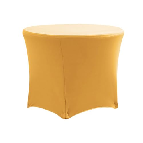 DEZYPZAM Stretch Spandex Tischdecke, Stretch Stehtisch Hussen, Runder Spandex-Tischbezug, Spandex Stretch Tischdecke mit Fußtaschen, für Hochzeiten, Partys (Gold,122x75 cm) von DEZYPZAM