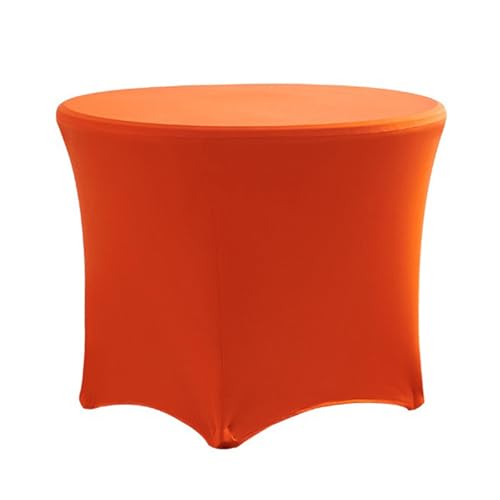 DEZYPZAM Stretch Spandex Tischdecke, Stretch Stehtisch Hussen, Runder Spandex-Tischbezug, Spandex Stretch Tischdecke mit Fußtaschen, für Hochzeiten, Partys (Orange,122x75 cm) von DEZYPZAM