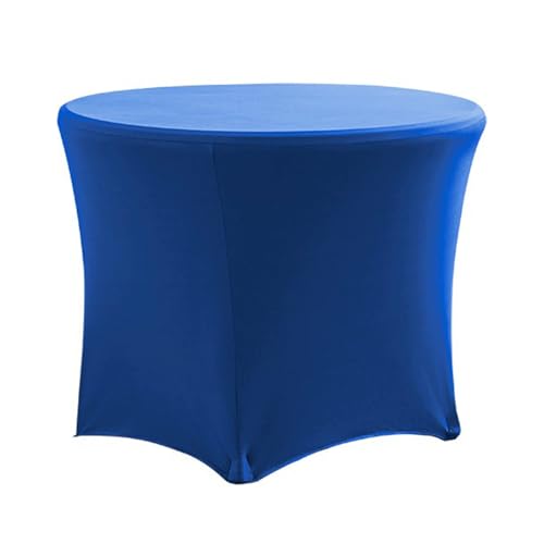 DEZYPZAM Stretch Spandex Tischdecke, Stretch Stehtisch Hussen, Runder Spandex-Tischbezug, Spandex Stretch Tischdecke mit Fußtaschen, für Hochzeiten, Partys (Saphir,122x75 cm) von DEZYPZAM