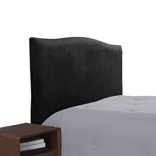 DEZYPZAM Weicher Strecken Samtstoff Staubdicht, für gepolsterte Schlafzimmer Kopfteil, Samt Stoff, Bett Kopfteil Bezug (Schwarz,180cm(170-190cm)) von DEZYPZAM