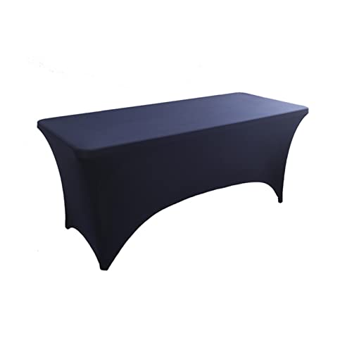 DEZYPZAM Spandex Tischdecke, Rechteckige Dehnbare Tischdecke Waschbare, Eng Angepasste Tischdecke, für Veranstaltungen, Hochzeiten, Bankette und Partys (Navy Blau,6FT 183 * 75 * 75cm) von DEZYPZAM