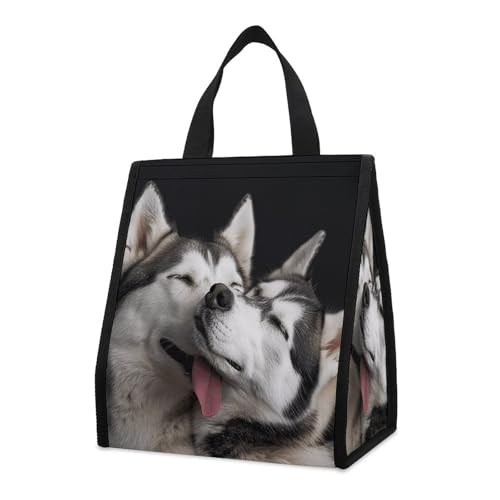 Lunchtasche für Damen und Herren, Hunde, dicht zusammen, isolierte Lunchbox, wiederverwendbar, auslaufsicher, Handtasche für Büro, Arbeit, Reisen von DFEPPJHG