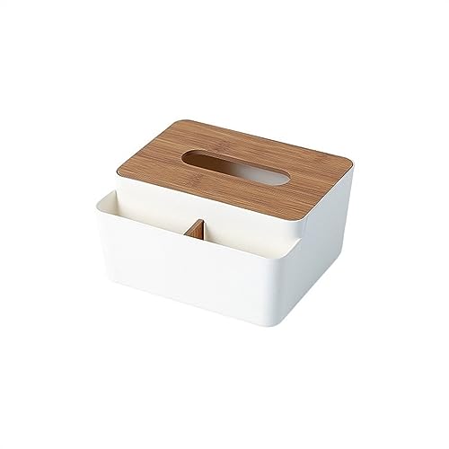 DFHS46JK Taschentuchbox-Abdeckung Tissue Box Halter Holz Abdeckung Toilettenpapier Box Serviette Halter Fall Seidenpapier Spender Papier Handtuch Lagerung Box Tissue Boxen Im Wohnzimmer(Weiß) von DFHS46JK