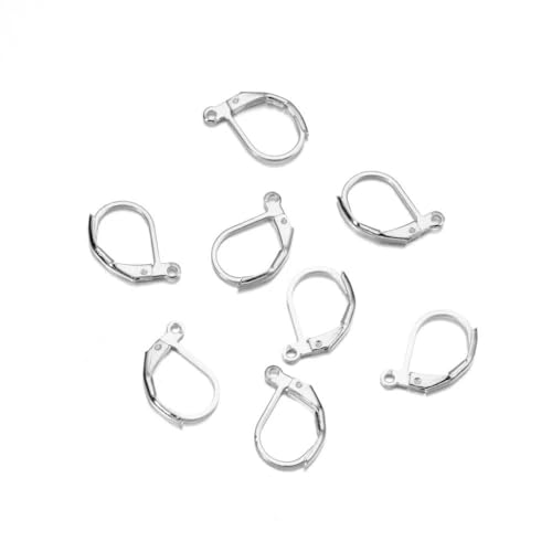 100 teile/los Gold Silber Ohrring Haken Draht Einstellungen Basis Hoops Ohrringe Für DIY Schmuck Machen Lieferungen von DFLINGA