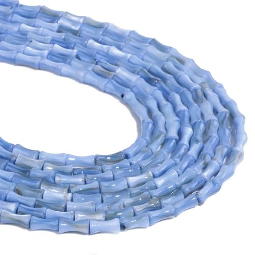 30'' 4x8mm natürliche Süßwasser-Muschelperlen, mehrfarbig, Bambus-Gelenkform, gefärbte Muschelperlen, Perlmutt, lose Perlen für DIY-Schmuck von DFLINGA