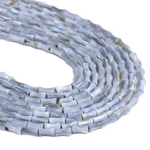 30'' 4x8mm natürliche Süßwasser-Muschelperlen, mehrfarbig, Bambus-Gelenkform, gefärbte Muschelperlen, Perlmutt, lose Perlen für DIY-Schmuck von DFLINGA