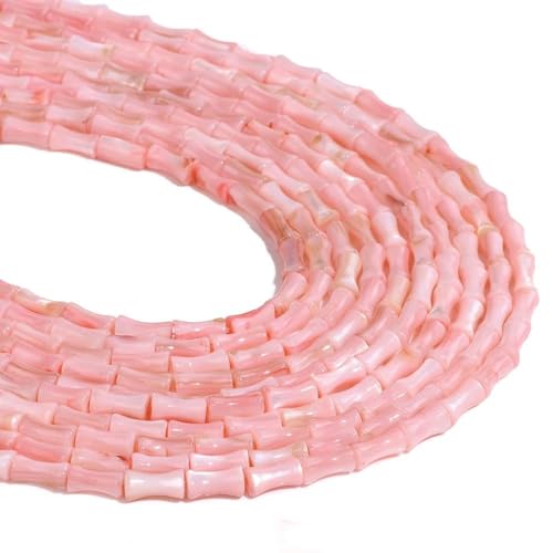 30'' 4x8mm natürliche Süßwasser-Muschelperlen, mehrfarbig, Bambus-Gelenkform, gefärbte Muschelperlen, Perlmutt, lose Perlen für DIY-Schmuck von DFLINGA