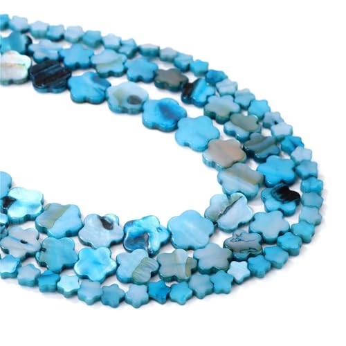 30'' 6/10/12 mm Blumenform gefärbte Muschelperle natürliche bunte flache Perlmutt-Muschelperlen zur Schmuckherstellung, Halsketten und Armbänder von DFLINGA