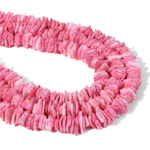 30" Natürliche rosa Perlmutt-Muschelperlen, Herz, Stern, runde gefärbte Muschelperle, Süßwasser-Muschelperlen zur Schmuckherstellung zum Selbermachen von DFLINGA